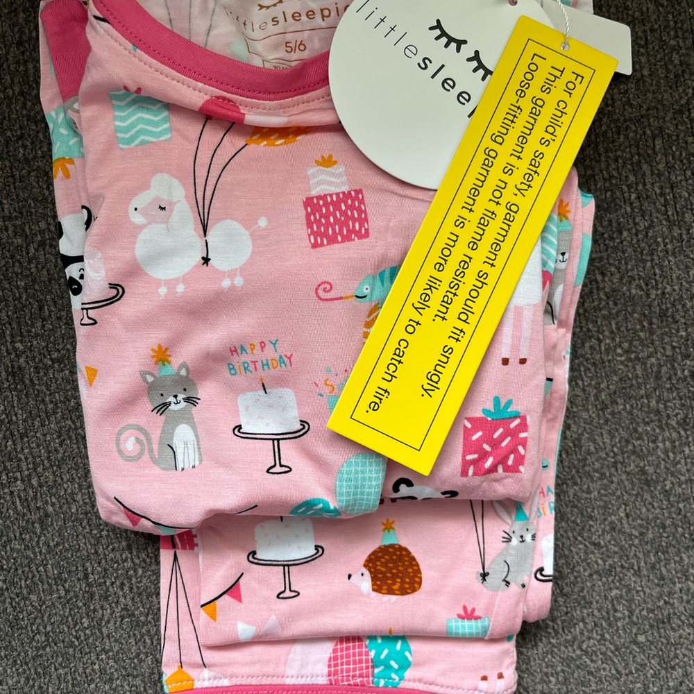 Little Sleepies Pink Birthday pajamas